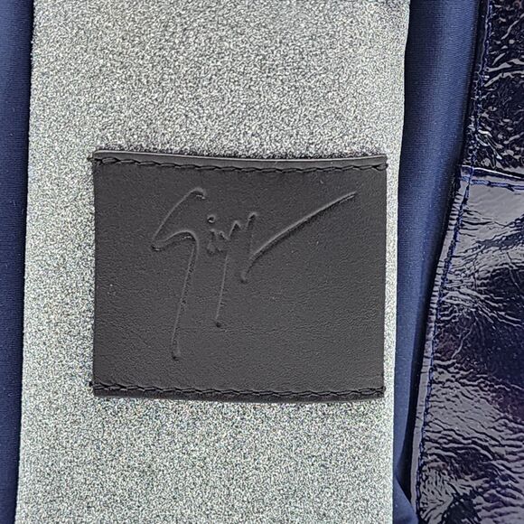 Giuseppe Zanotti Logo Backpack - Nylon, Leather, Suede - Blue Black Gray - $950 - Picture 4 of 8